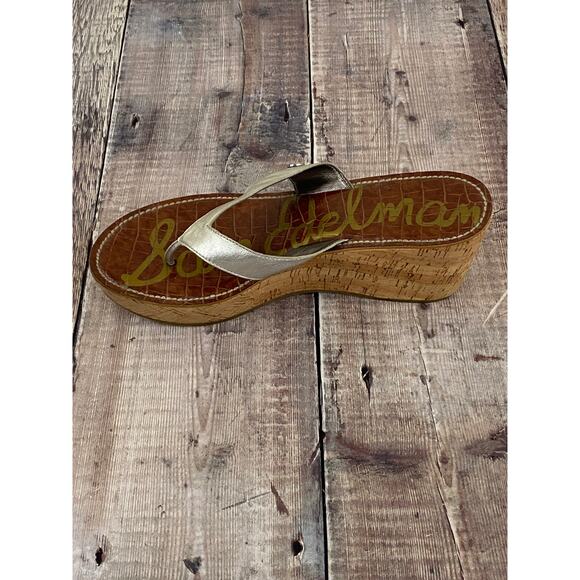 Sam Edelman Romy Wedge Cork Side Leather Upper Sandals Womens Size 9.5 - Picture 6 of 10